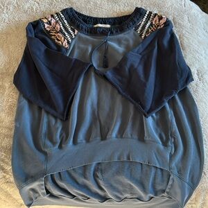 Free people short sleeve sweatshirt, medium